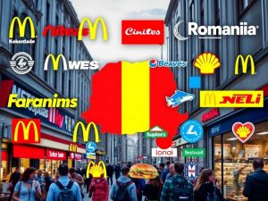 Colaj cu francize internaționale populare în România.